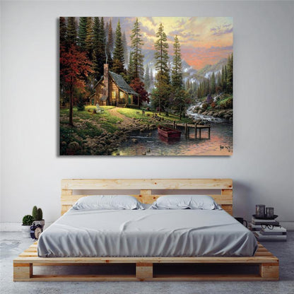 The Cabin By the Lake - Van-Go Paint-By-Number Kit | Bowlift