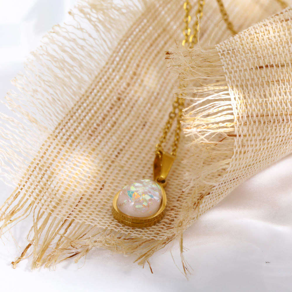 Skanto | 18K Natural Opal Drop Pendant Necklace - Eloise