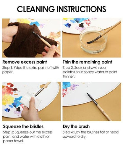 Skanto | Artist Brush Set | 24 Nylon Brushes with 7 Shapes & Palette Knife | Acrylic, Oil & Watercolor