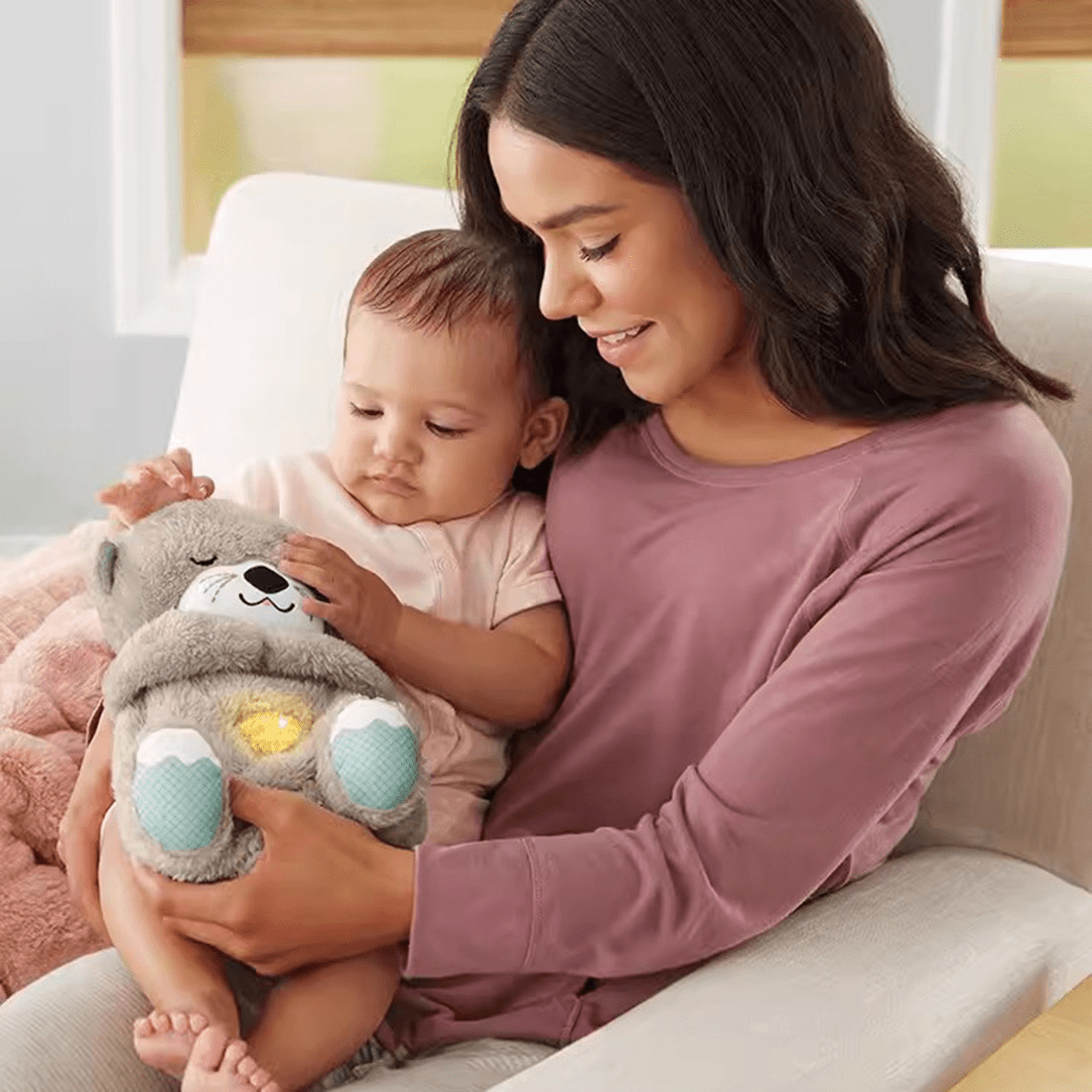 Skanto | Calmaura - Breathing Otter Plush Relaxation Companion with Soothing Vibrations and Calming Lights
