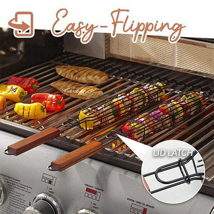 Camping Barbecue BBQ Grilling Basket Outdoor Portable Nonstick Grill | Bowlift