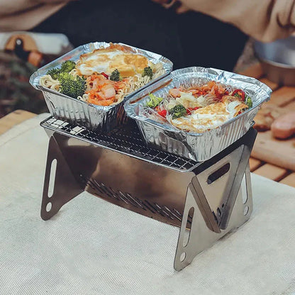 Camping Barbecue Grill Portable Folding Stainless Picnic BBQ Rack | Bowlift