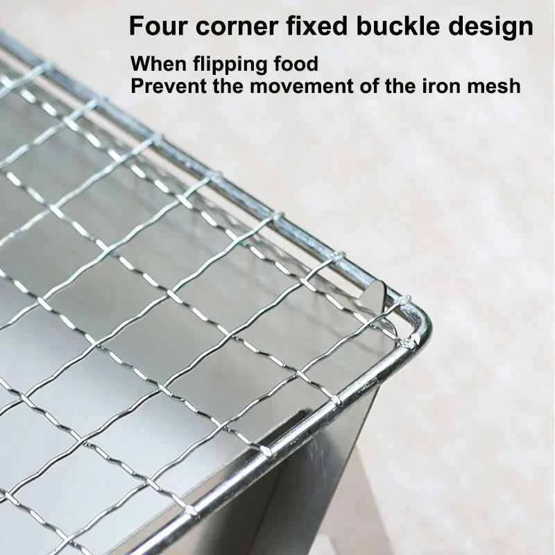 Camping Barbecue Grill Portable Folding Stainless Picnic BBQ Rack | Bowlift