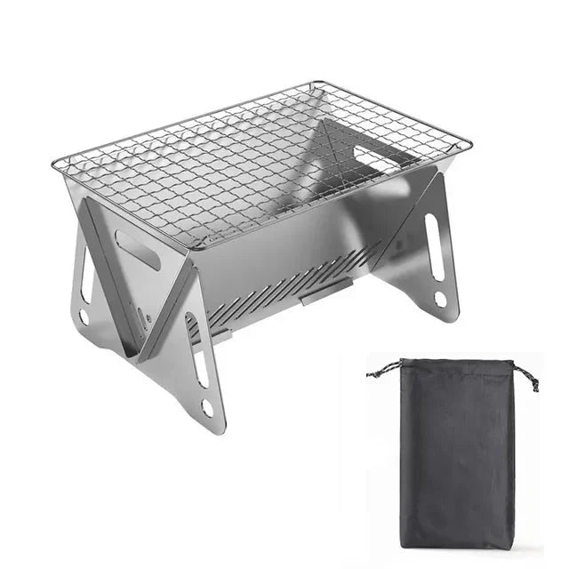 Camping Barbecue Grill Portable Folding Stainless Picnic BBQ Rack | Bowlift