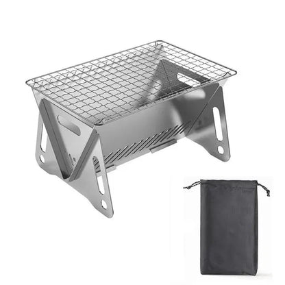 Camping Barbecue Grill Portable Folding Stainless Picnic BBQ Rack | Bowlift