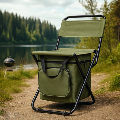 ChillPack Outdoor Chair – Foldable Camping Chair with Backrest and Integrated Cooler Bag | Bowlift