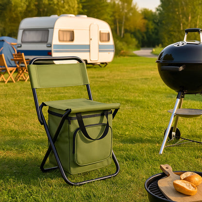 ChillPack Outdoor Chair – Foldable Camping Chair with Backrest and Integrated Cooler Bag | Bowlift