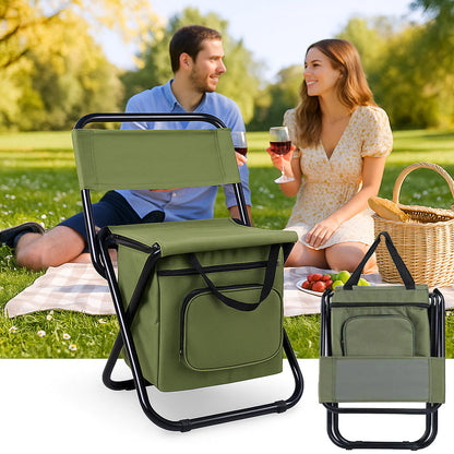 ChillPack Outdoor Chair – Foldable Camping Chair with Backrest and Integrated Cooler Bag | Bowlift