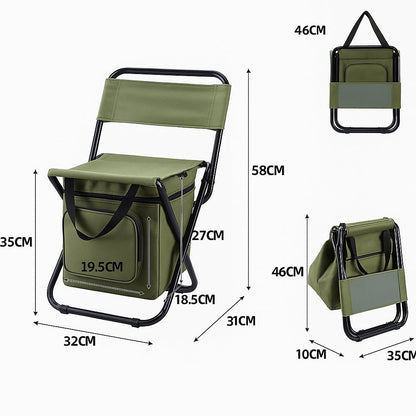 ChillPack Outdoor Chair – Foldable Camping Chair with Backrest and Integrated Cooler Bag | Bowlift