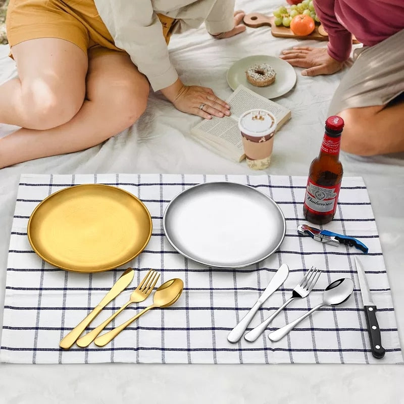 Camping Tableware Set Stainless Steel Picnic Cutlery Set | Bowlift