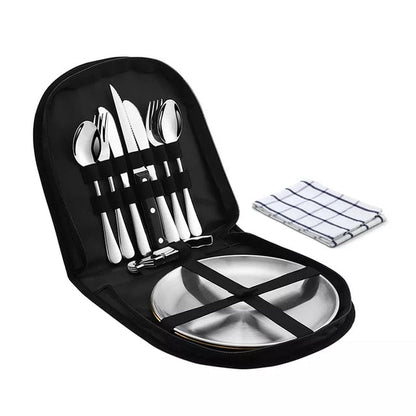 Camping Tableware Set Stainless Steel Picnic Cutlery Set | Bowlift