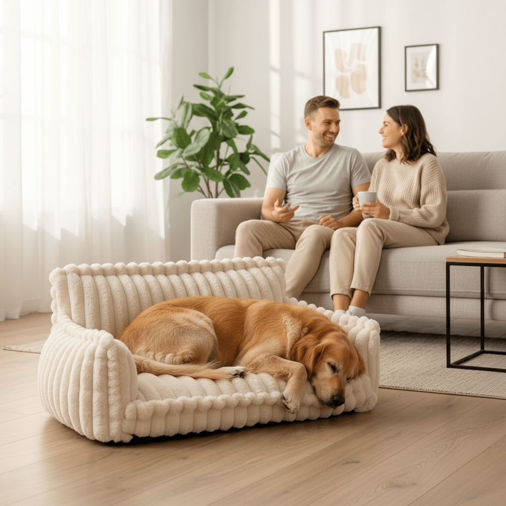 Skanto | CANILUX – Orthopedic Dog Bed with Raised Headrest & Soft Cushion