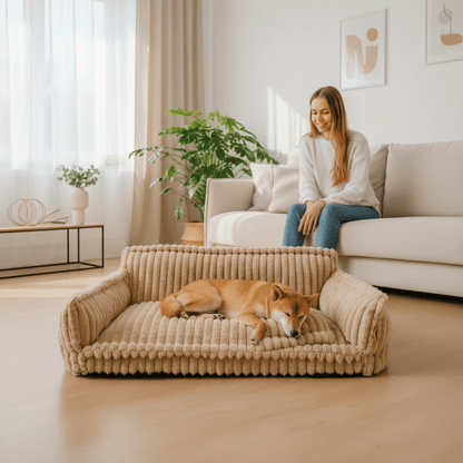 Skanto | CANILUX – Orthopedic Dog Bed with Raised Headrest & Soft Cushion