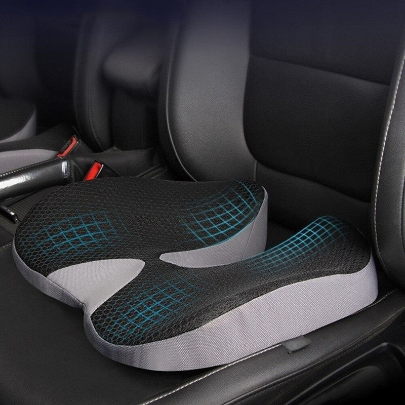 Skanto | Ergonomic Memory Foam Car Seat Cushion – Tailbone and Sciatica Support Pillow