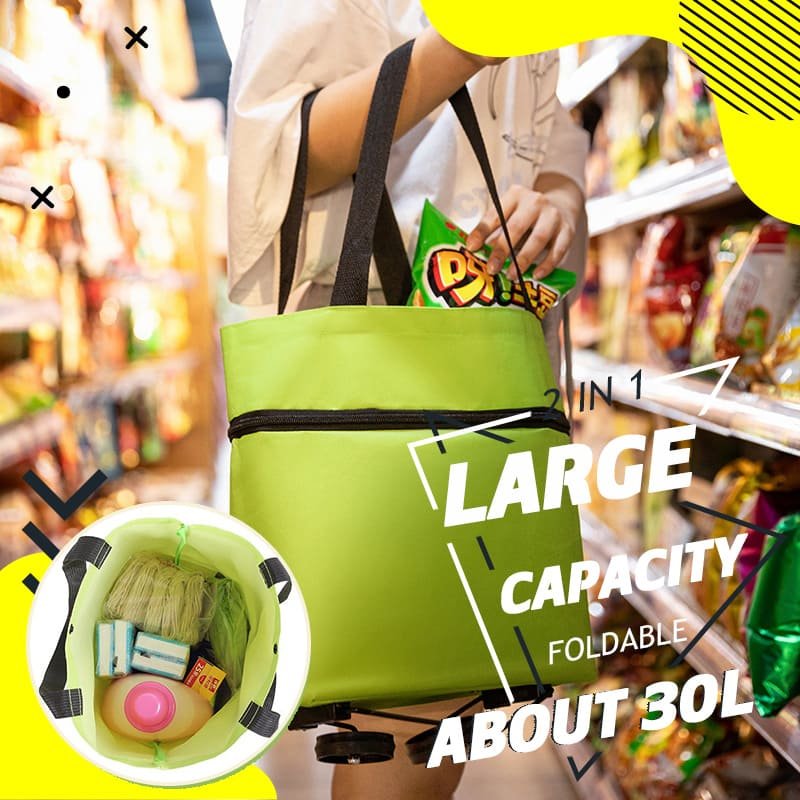 BowLift | CarryFlex – 2-in-1 Convertible Shopping Bag with Wheels