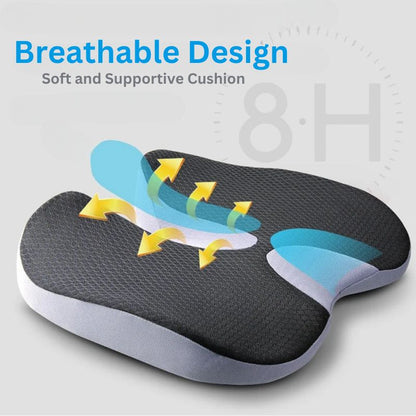 Skanto | Ergonomic Memory Foam Car Seat Cushion – Tailbone and Sciatica Support Pillow
