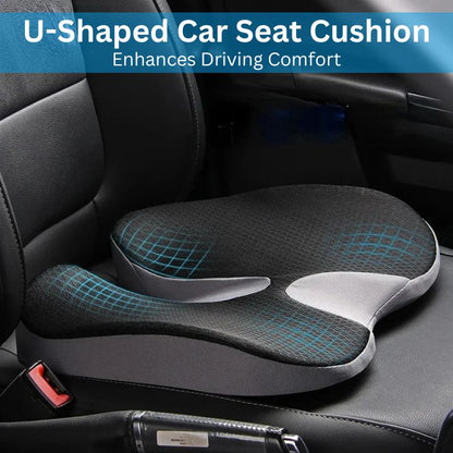 Skanto | Ergonomic Memory Foam Car Seat Cushion – Tailbone and Sciatica Support Pillow