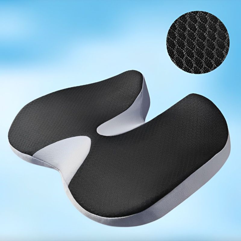 Skanto | Ergonomic Memory Foam Car Seat Cushion – Tailbone and Sciatica Support Pillow