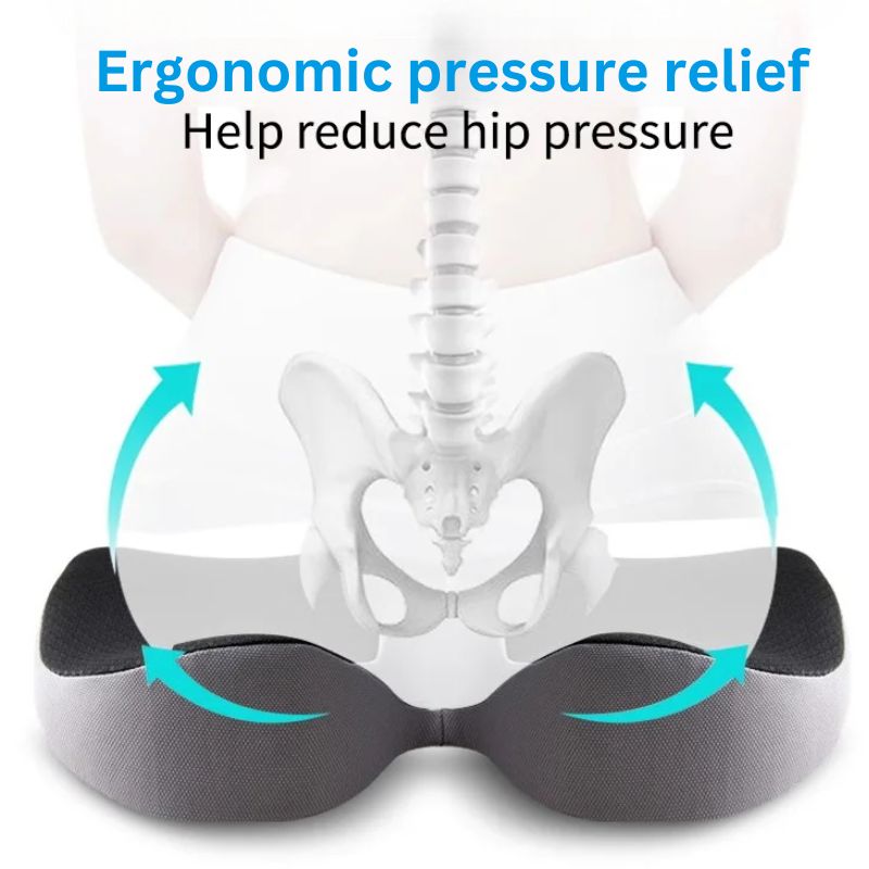 Skanto | Ergonomic Memory Foam Car Seat Cushion – Tailbone and Sciatica Support Pillow