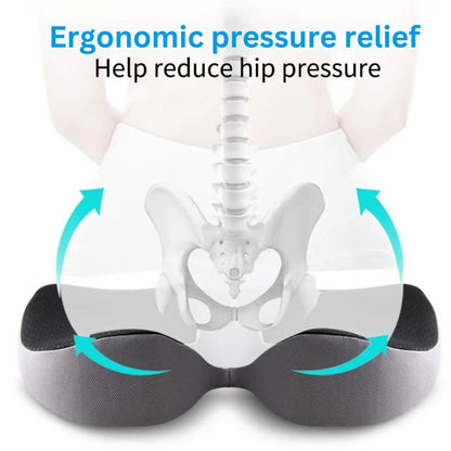 Skanto | Ergonomic Memory Foam Car Seat Cushion – Tailbone and Sciatica Support Pillow