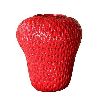 Cartoon Strawberry Ceramic Vase - Funny modern home decor | Karnz