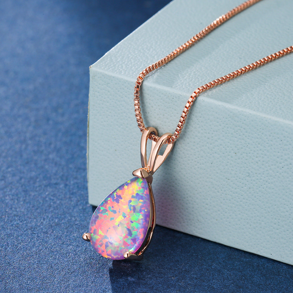 Skanto | Minimalist Drop Opal Pendant Necklace - Selina