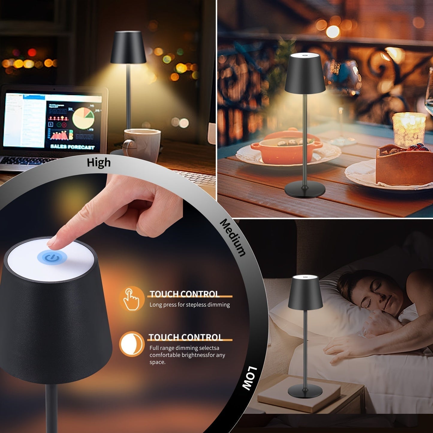 Glow | Cable lamp with touch control Bowlift
