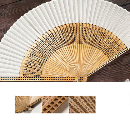 Bamboo satin hand fan