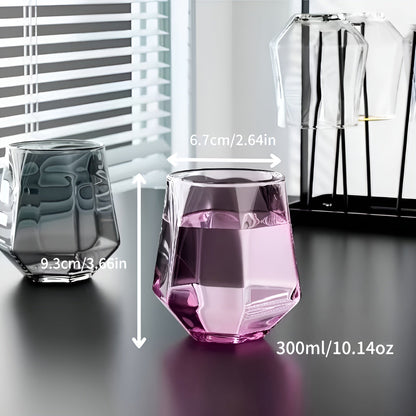 Glass Cup in Transparent Design, 4-Piece Set – Stylish and Decorative Design | 300 ml Glass Cup for Water, Juice, and Tea | Skanto