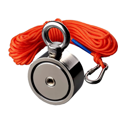 Skanto | Dual Strength Fishing Magnet Kit - N52 Neodymium 80/120KG Kraft with 10m Rope