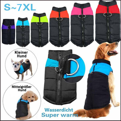 Winter Warm Waterproof Dog Vest with Zipper (Size S-7XL)