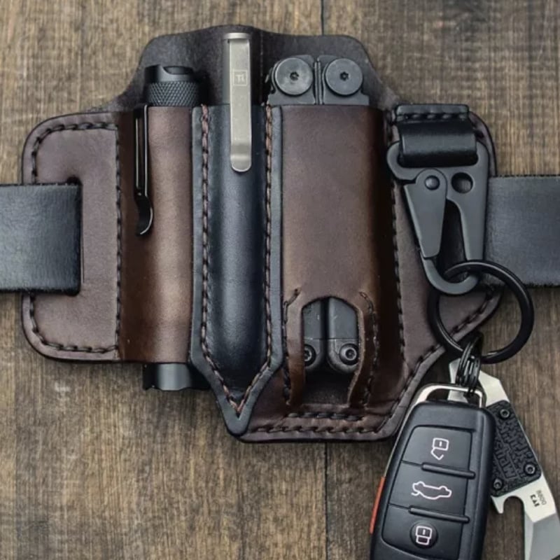 Skanto | Cowhide Leather Owl Buckle Tactical Multi-Tool Belt Sheath
