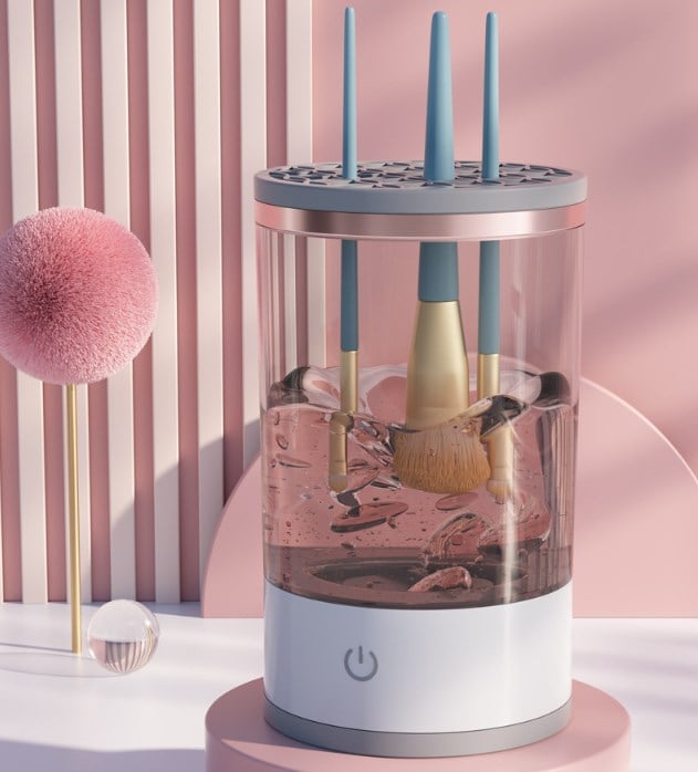 BowLift | Makeup Brush Cleaner Machine | BrushPure Automatic Cleaning & Drying | Compact 16×9cm