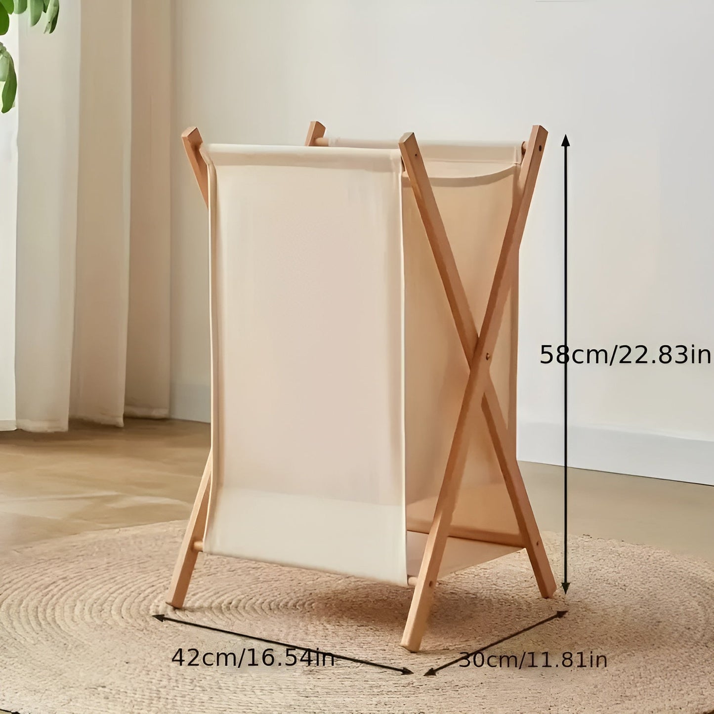 Foldable wooden laundry basket – Robust wooden design | Decorative and functional | Brehn