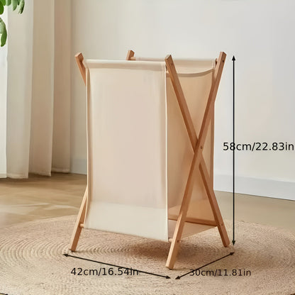 Foldable wooden laundry basket – Robust wooden design | Decorative and functional | Karnz