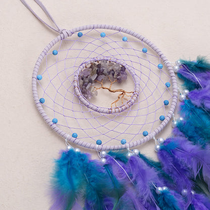 Skanto | Crystal Tree Of Life Feather Glow Dreamcatcher