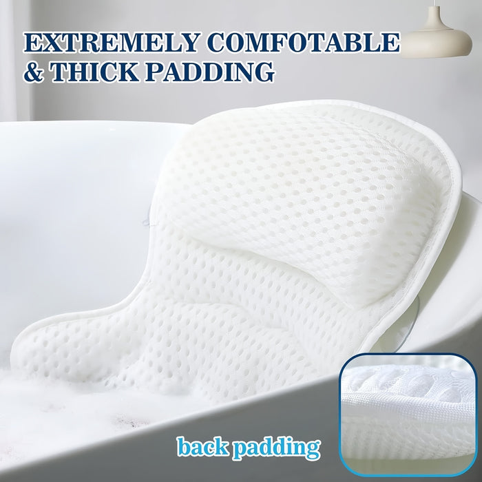 BowLift | LuxieSpa 4D Luxe Bath Pillow - Breathable Pillow with Neck and Back Support for a Relaxing Bath