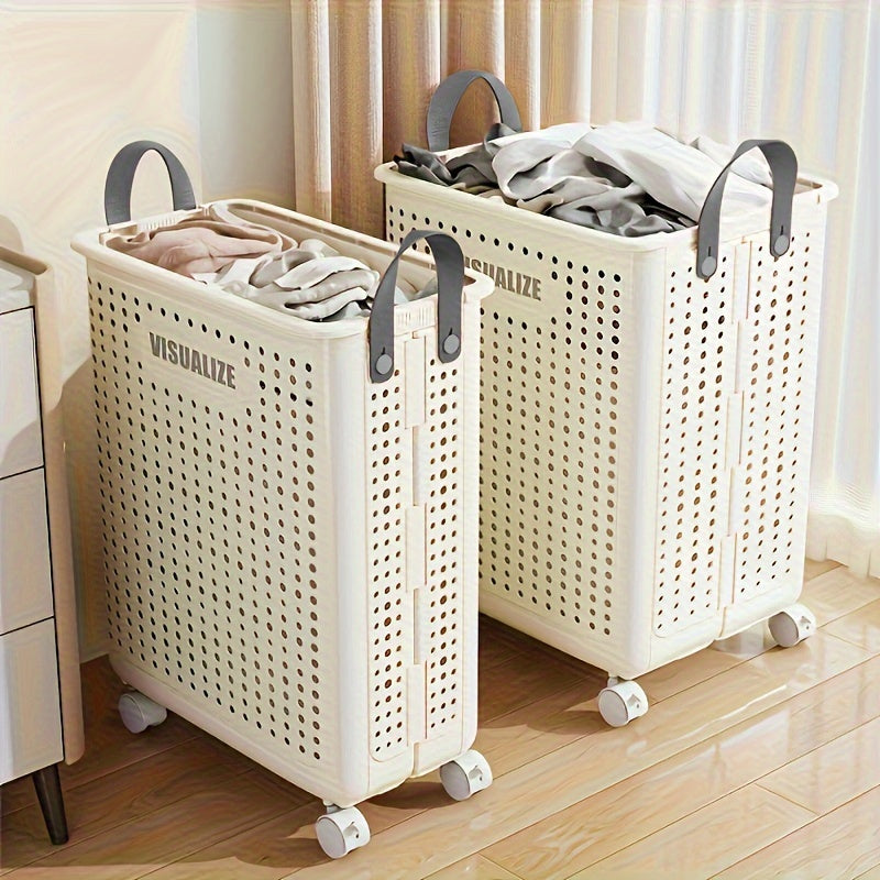 Foldable laundry box with castors