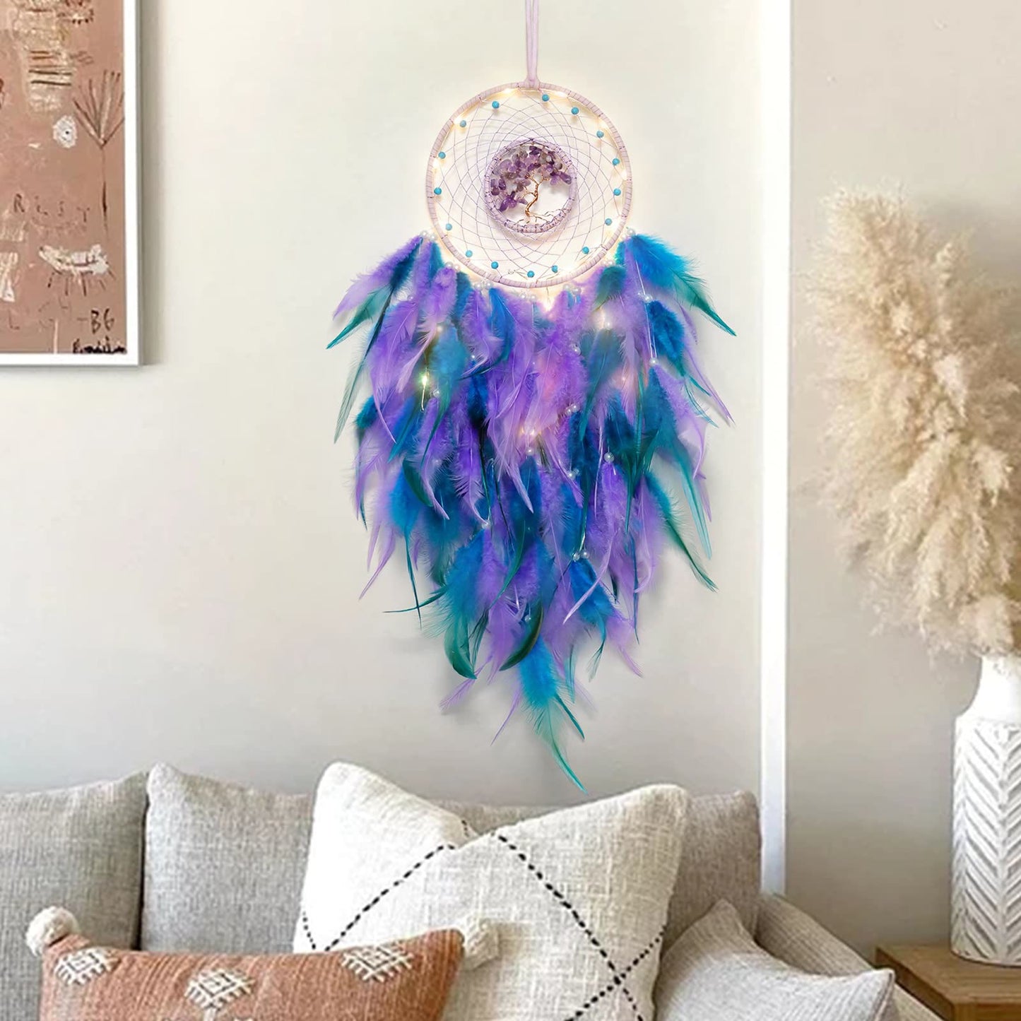 BowLift | Crystal Tree of Life Feather Glow Dreamcatcher