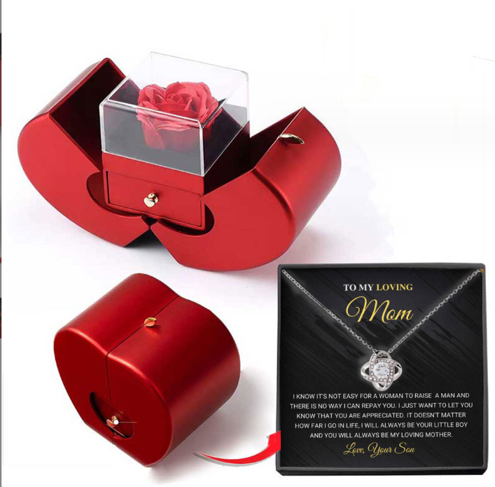 Skanto | Rose Apple Jewelry Box™ | With Eternal Rose Necklace.