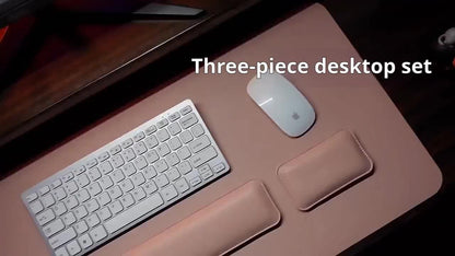 BowLift | Three-Piece Desk Set made of PU Leather - With Pad and Wrist Supports