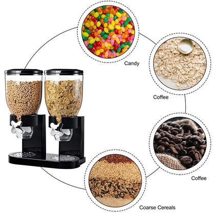 Skanto | Dual Cereal Dispenser, Dry Food Storage Container for Easy Dispensing