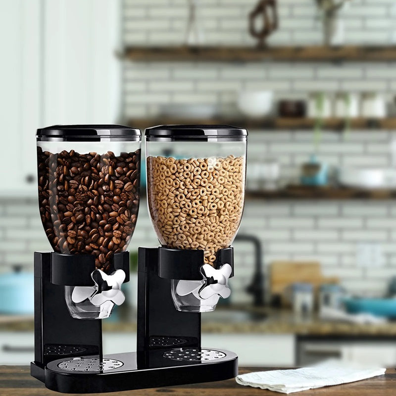 Skanto | Dual Cereal Dispenser, Dry Food Storage Container for Easy Dispensing