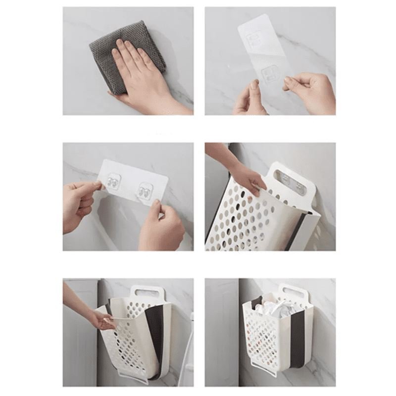 Space-saving laundry basket expandable & foldable | Bowlift