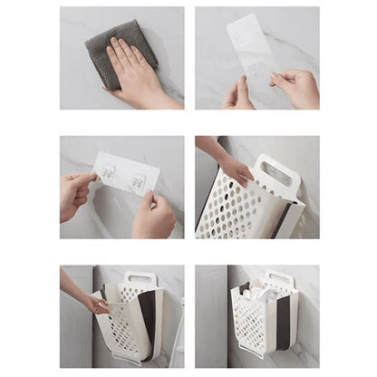 Space-saving laundry basket expandable & foldable | Bowlift