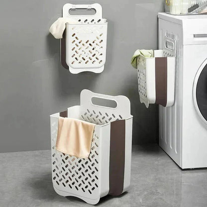 Space-saving laundry basket expandable & foldable | Bowlift