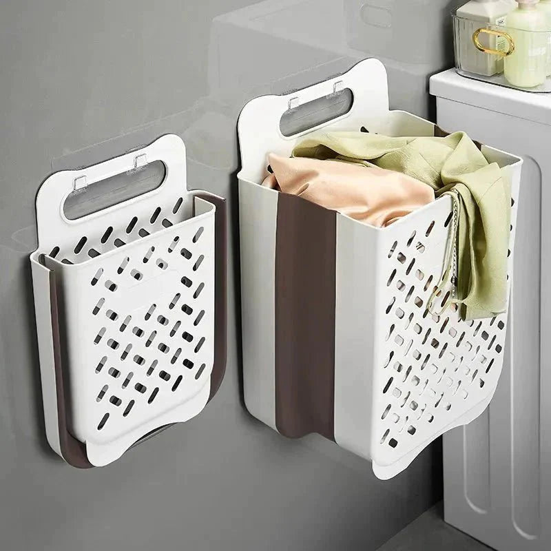 Space-saving laundry basket expandable & foldable | Bowlift