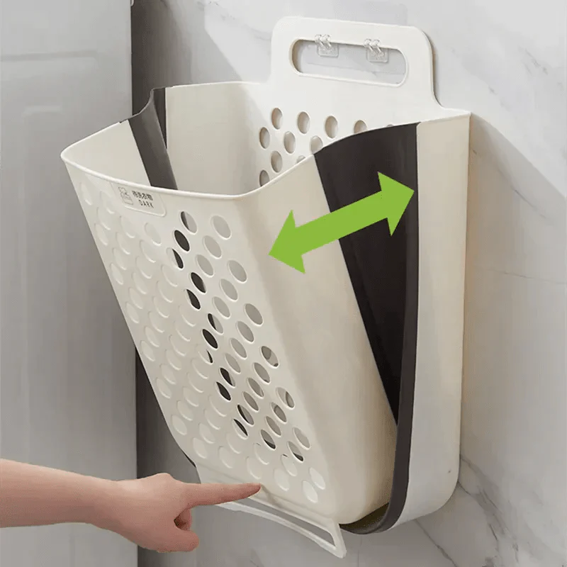 Space-saving laundry basket expandable & foldable | Bowlift