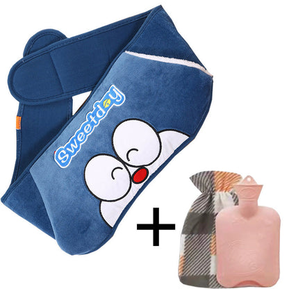 Refillable plush hot water bottle belt