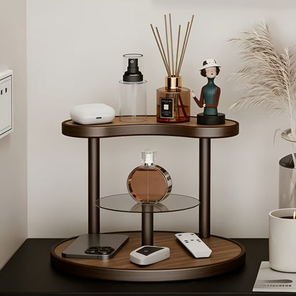 Rotating wooden makeup organizer - 3-tiered and staBowlifte | Practical storage for cosmetics | Bowlift